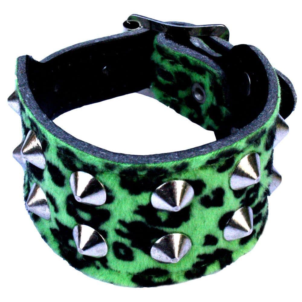 Punk Rockabilly Rock Party Kostüm 2row Konischer Leopard Armband 